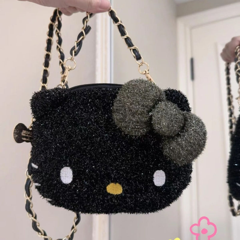 Cute Black Shining Kitty Handbag KI584