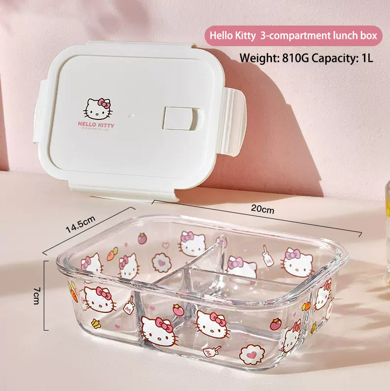 Süße Lunchbox aus transparentem Glas