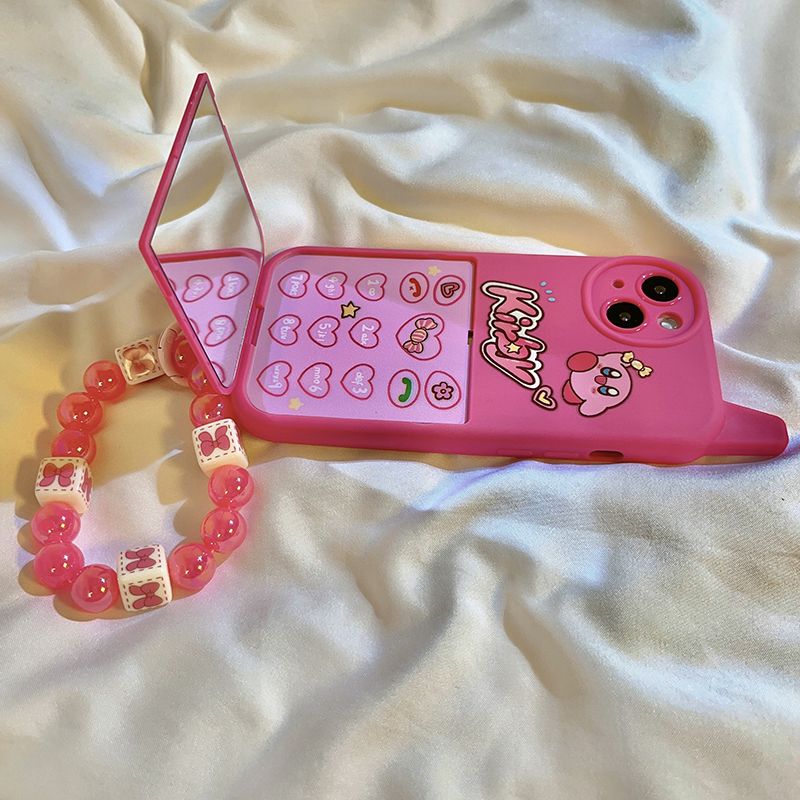 Rosa Kirby Handyhülle mit Schminkspiegel KI683