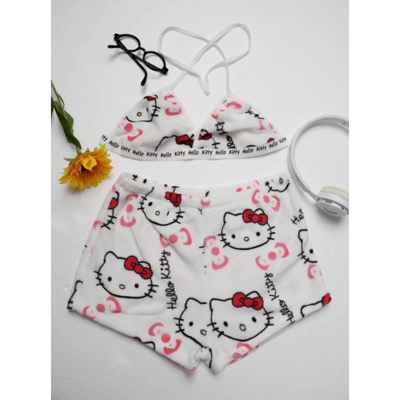 Cartoon Casual Plush Pajamas Set
