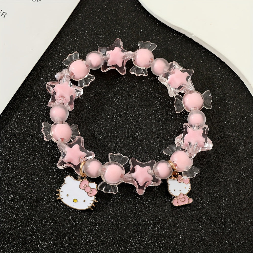 Pink Chic Anime Kitty Bracelet