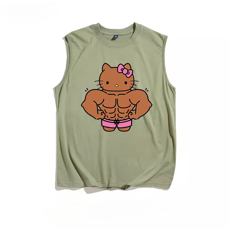 Kitty Strong Gym Sleeveless T-Shirt KI570