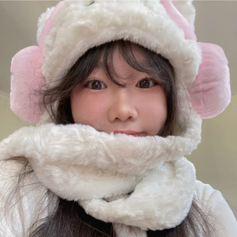 Kitty Plush Scarf and Hat KI370