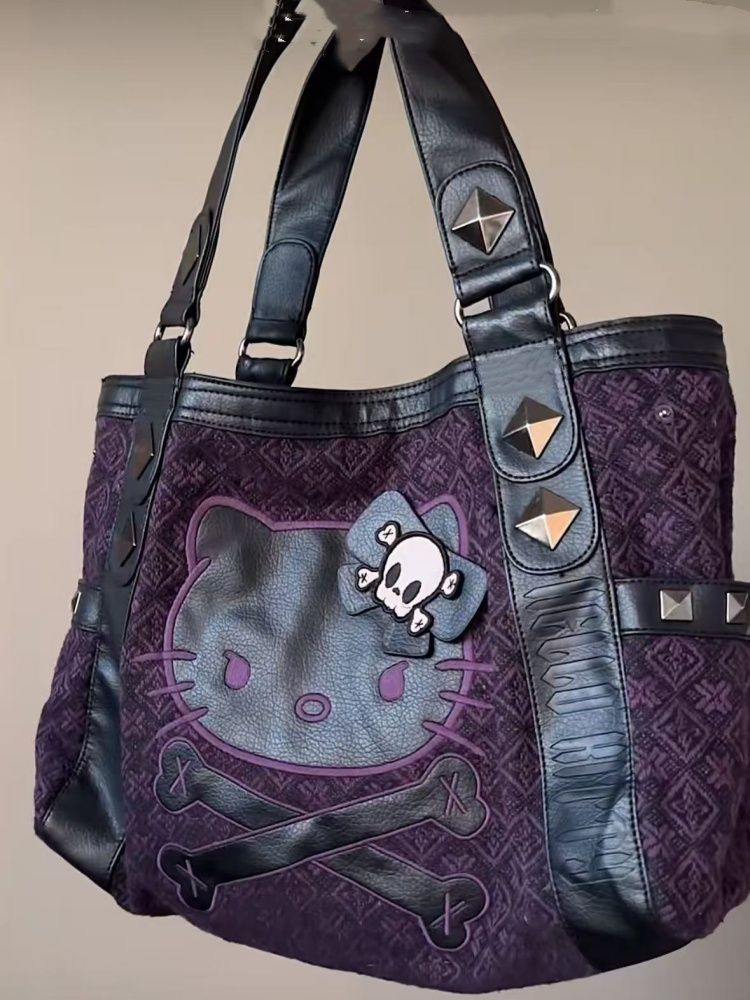 Kitty Medieval Purple Underarm Handbag