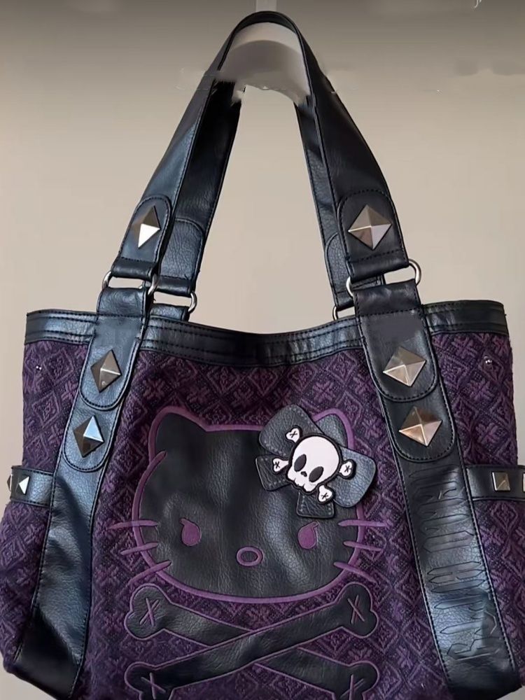 Kitty Medieval Purple Underarm Handbag