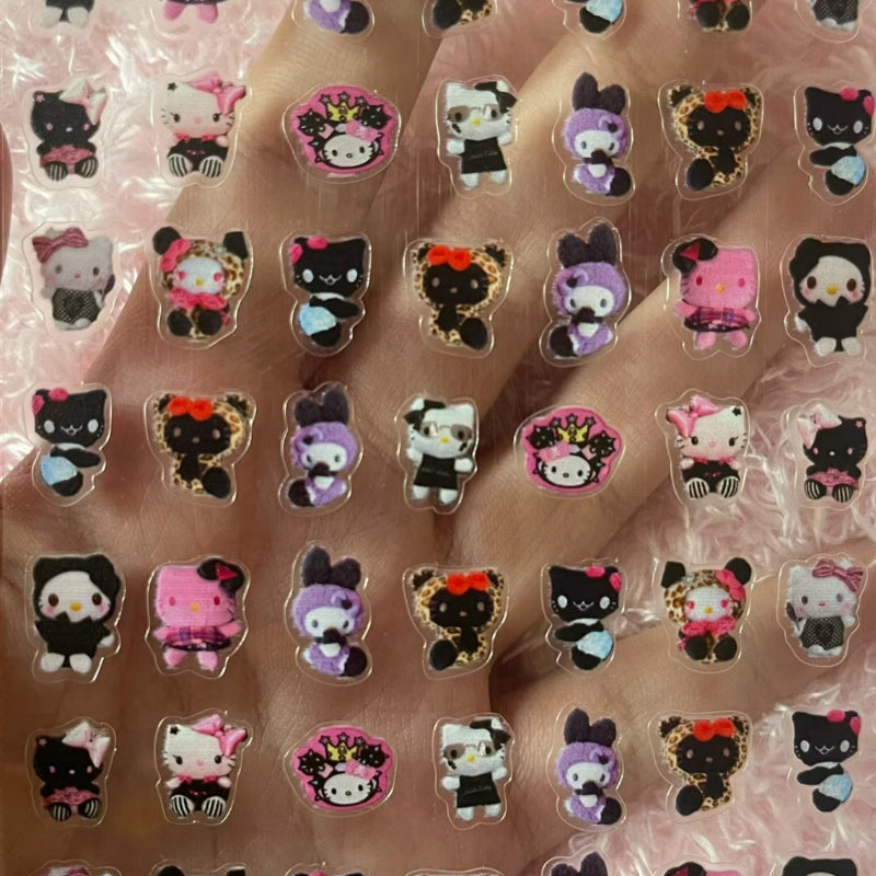Long Leg Kitty Bunny Nail Stickers - Lovesickdoe