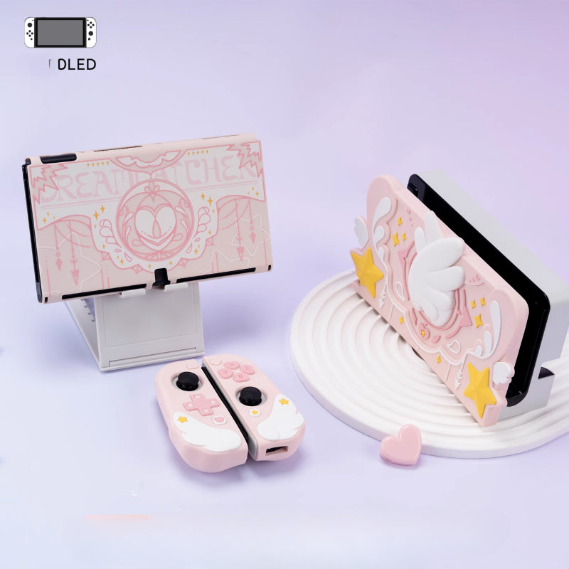 Pink Star Wings Switch Base Protective Case KI645