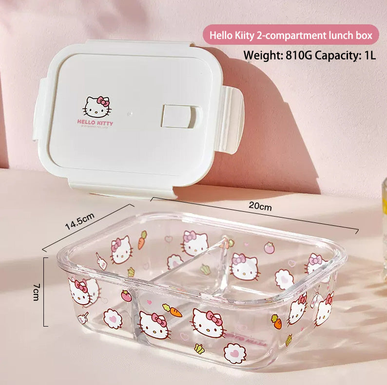 Süße Lunchbox aus transparentem Glas