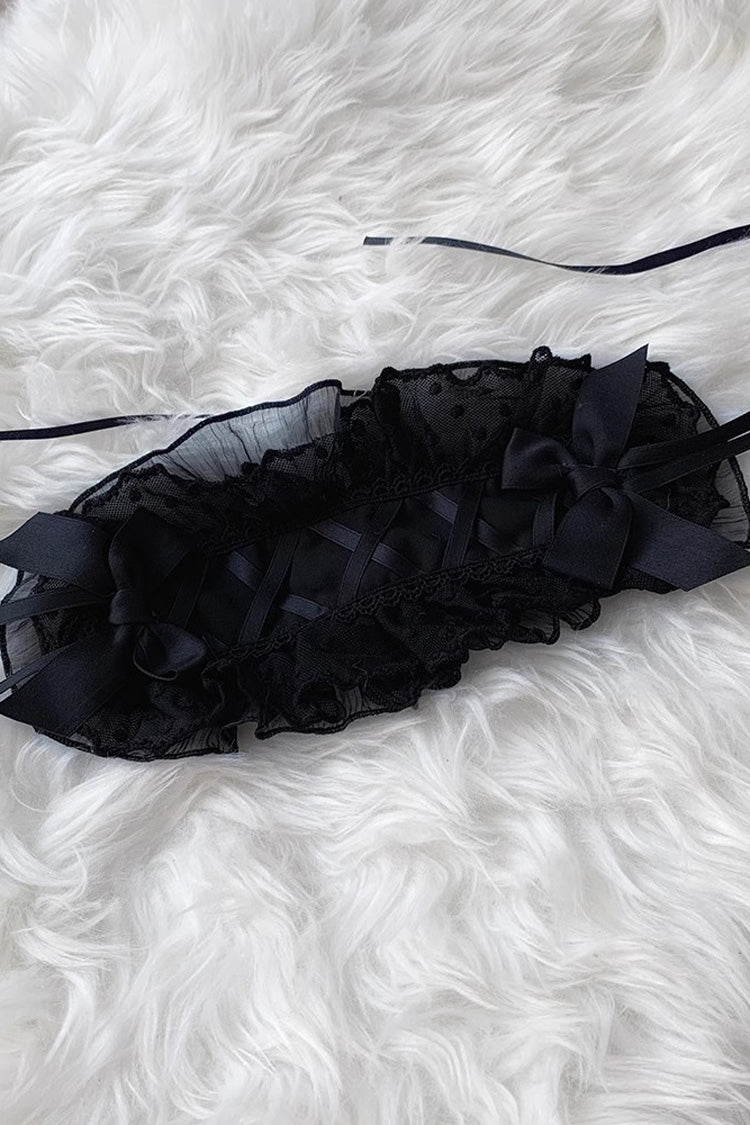 Gothic Lolita Dress with Short Sleeves Bowknot and Ruffle Trim