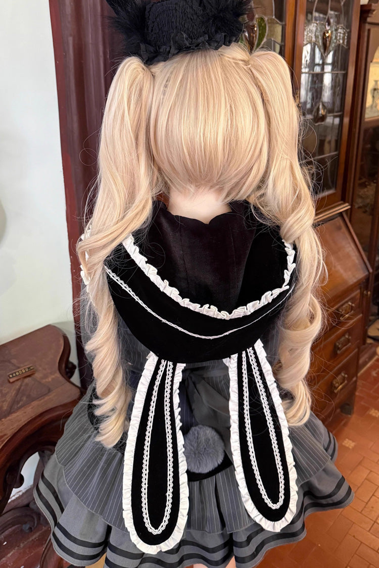 Navy Collar Long Sleeve Ruffle Gothic Dress - Bizarre Rabbit Opera