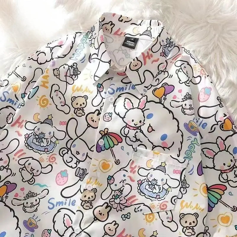 Cartoon Cinna Tops Button Blouse KI719