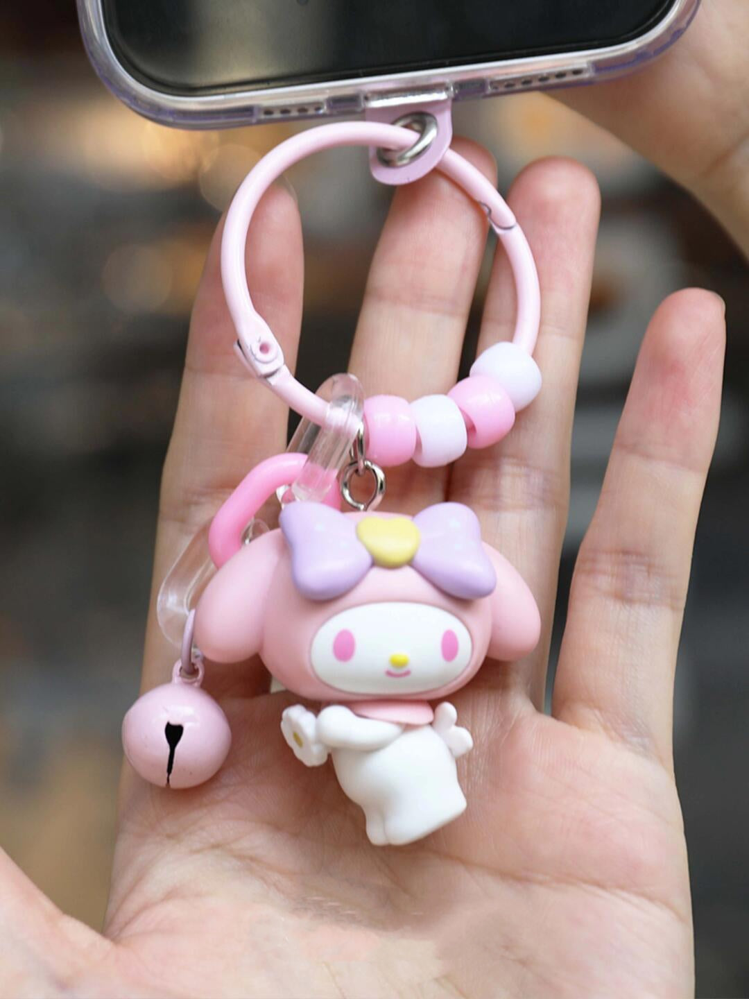 Cartoon Figure with Bell Pendants Chain