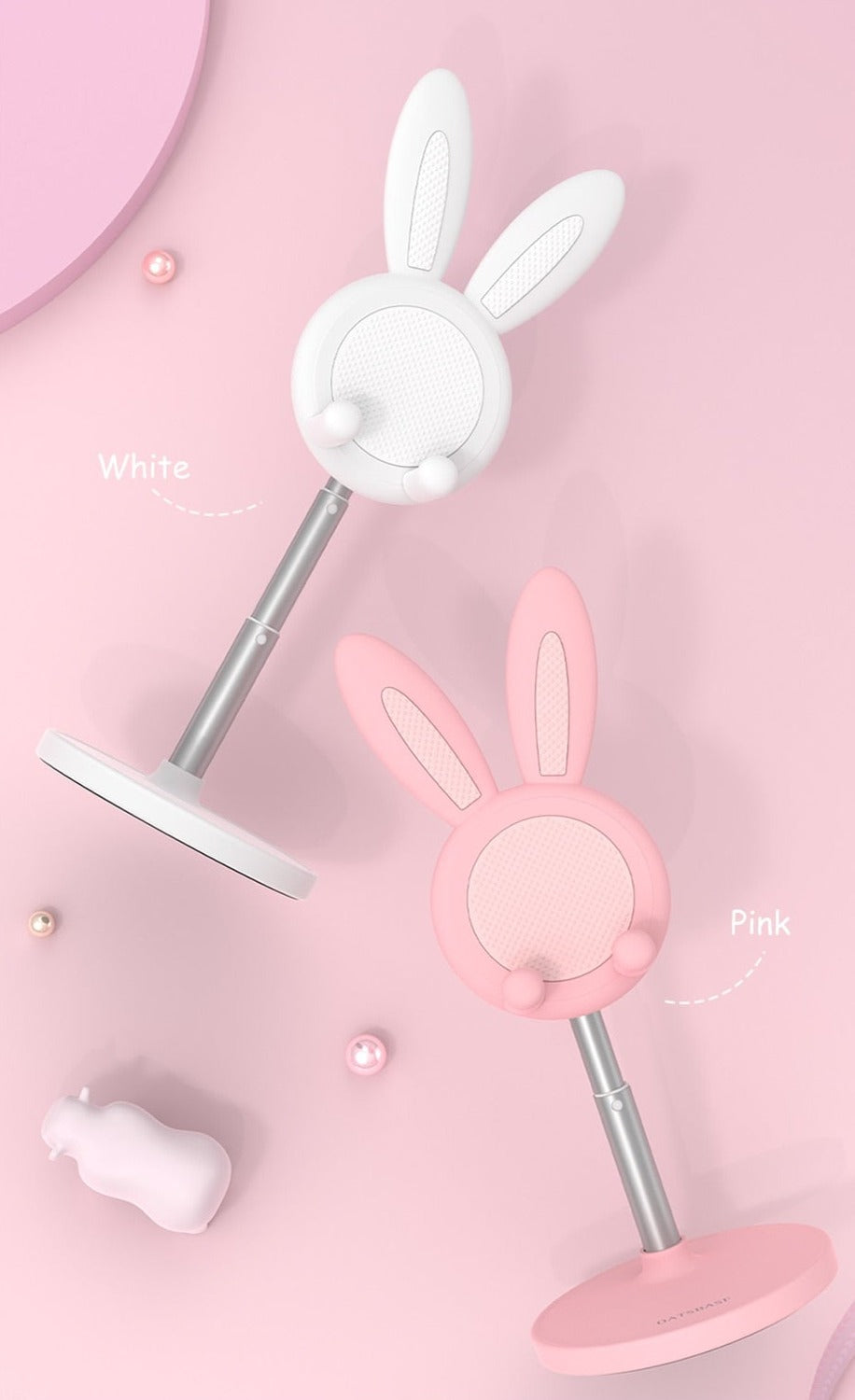 Stand Phone Telescopic Pink Bunny