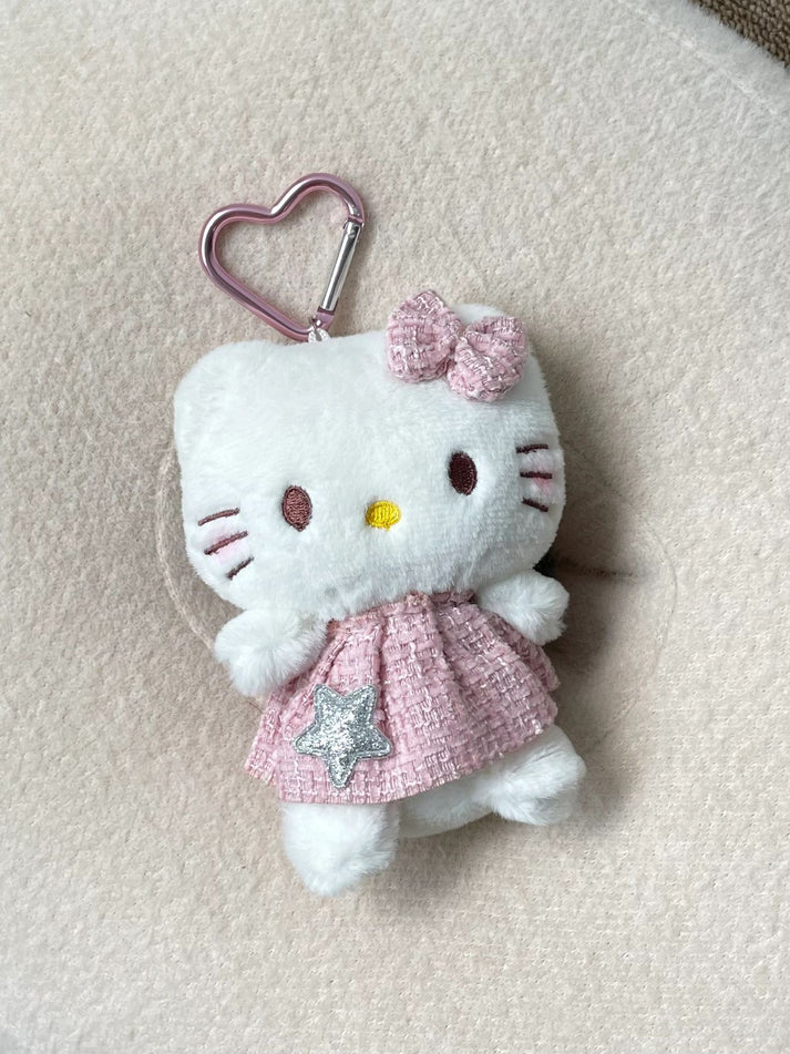 Pink Skirt Kitty Plush Keychain