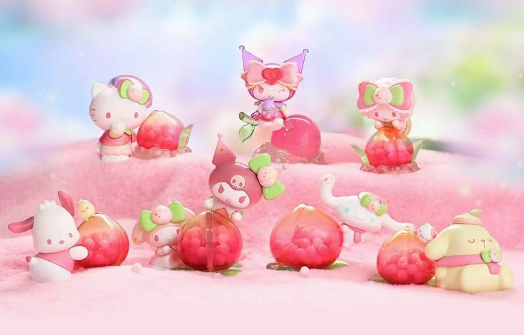 Coffret aveugle Peach Paradise de dessin animé rose
