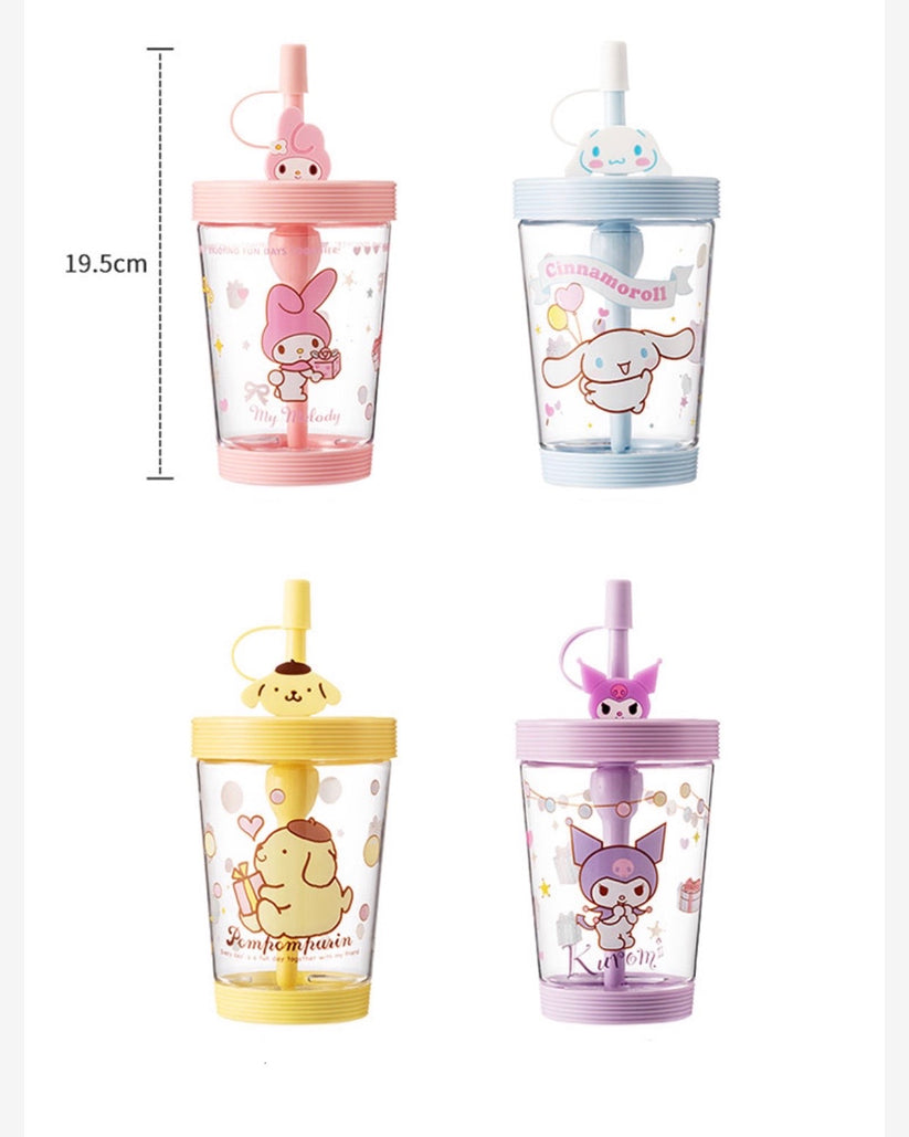 Cute Straw Water Bottle(535ml)