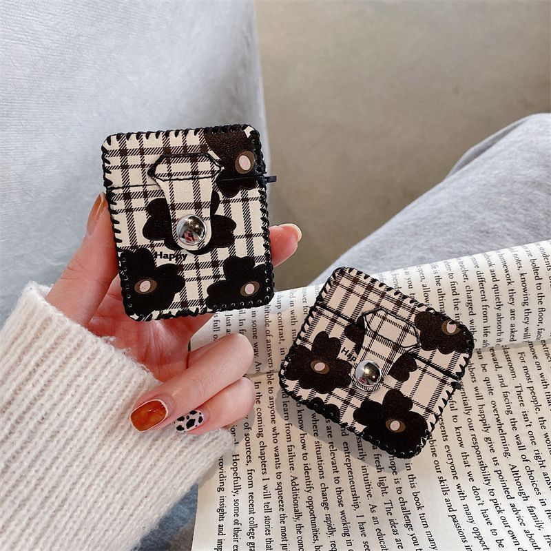 Black Flower Airpods Earphone Case Cover