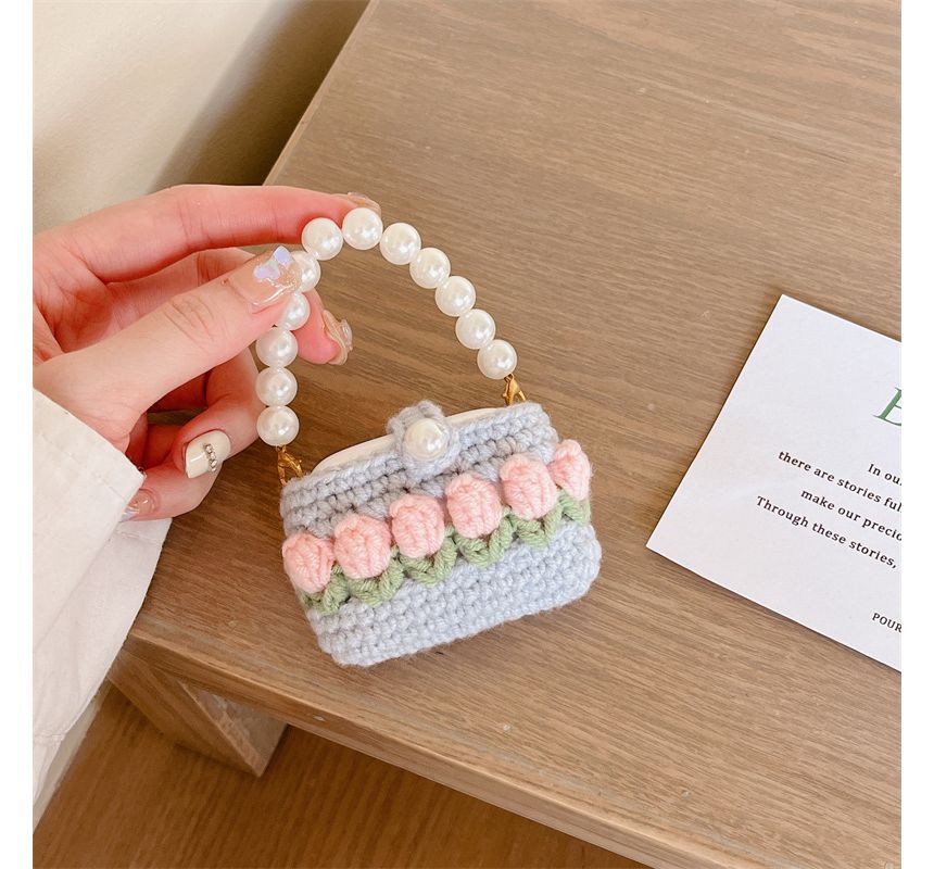 Tulip Knit Faux Pearl AirPods / Pro Earphone Case Skin