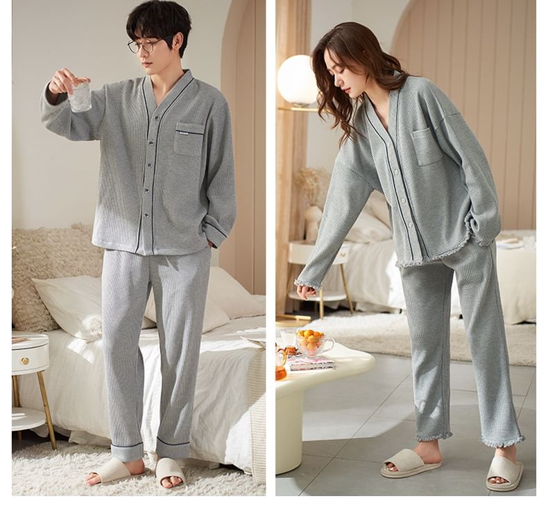 Long-Sleeve Couple Matching Loungewear Set