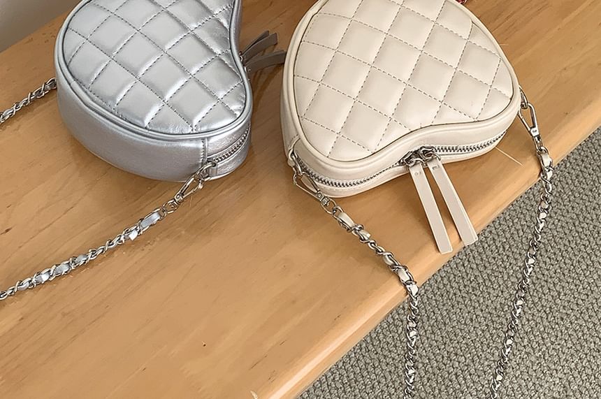 Bag Strap Heart Crossbody Quilted Chain