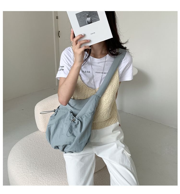 Nylon Drawstring Bag Crossbody Plain
