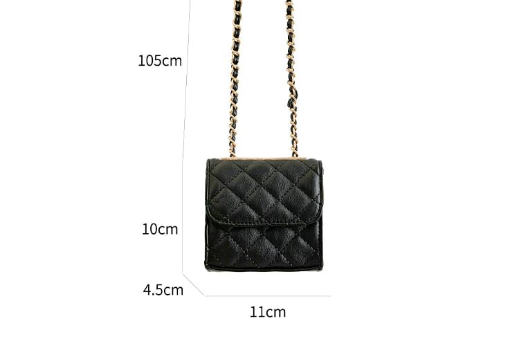 Flap Strap Chain Quilted Bag Crossbody