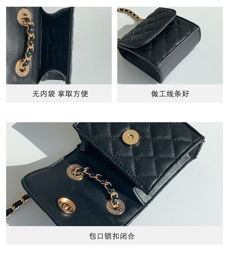 Flap Strap Chain Quilted Bag Crossbody