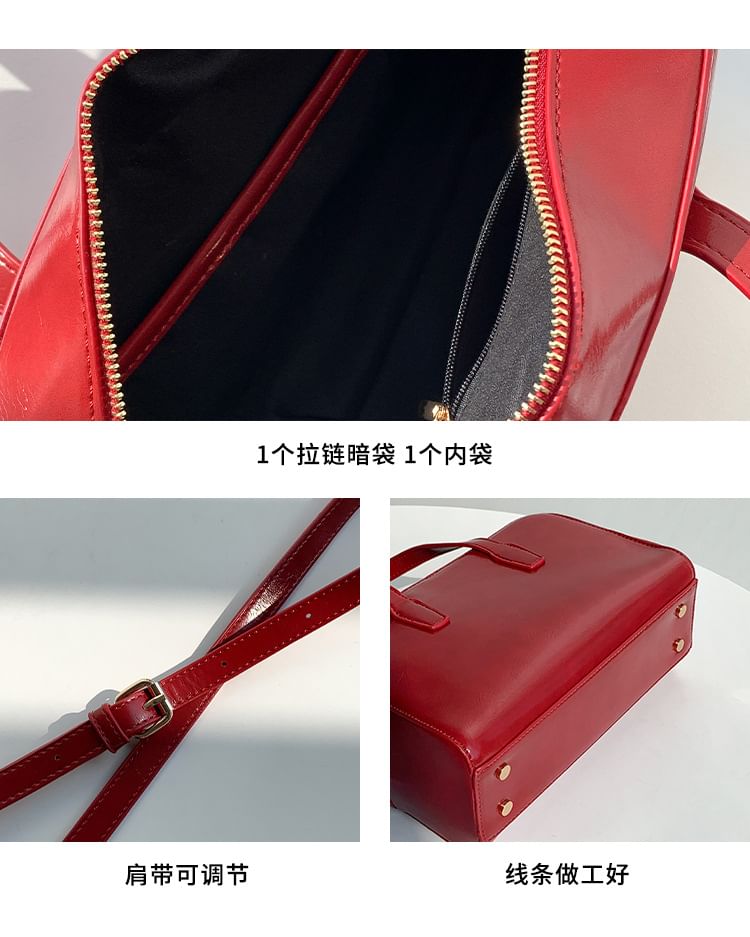 Leather Faux Boston Bag