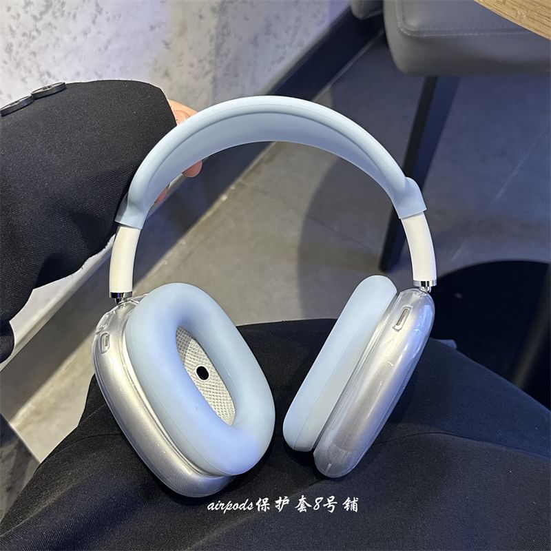 Transparent AirPods Max Earphone Case Skin / Silicone Headband Cover / Earpiece Cover / Set