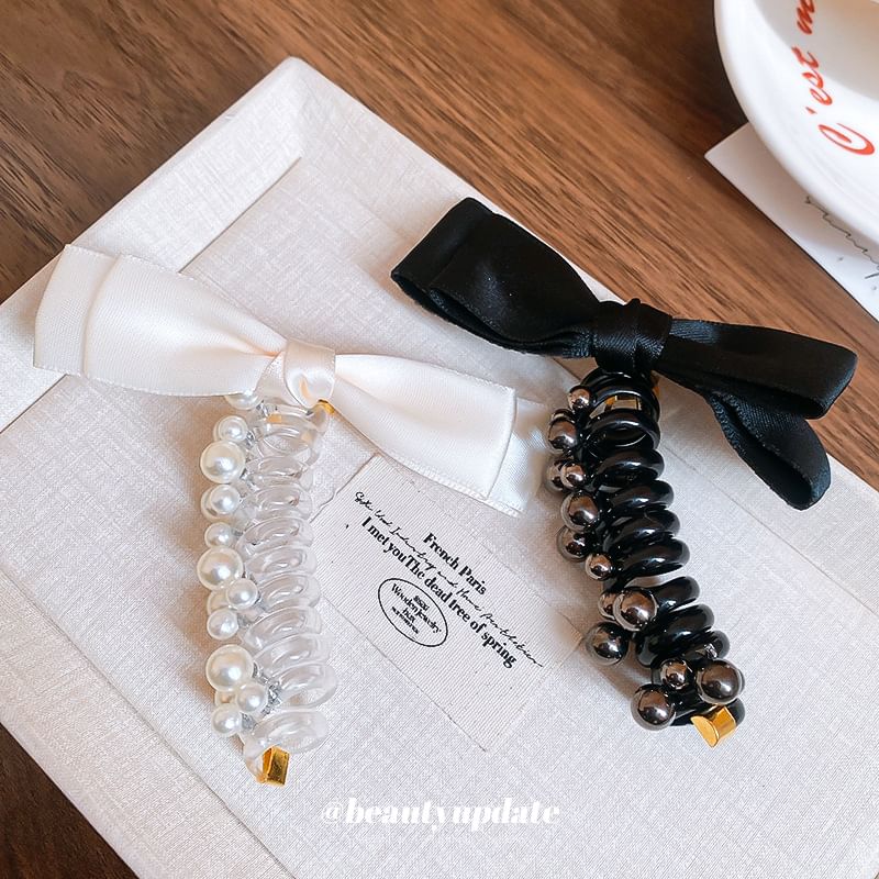 Faux Bow Pearl Tie Hair