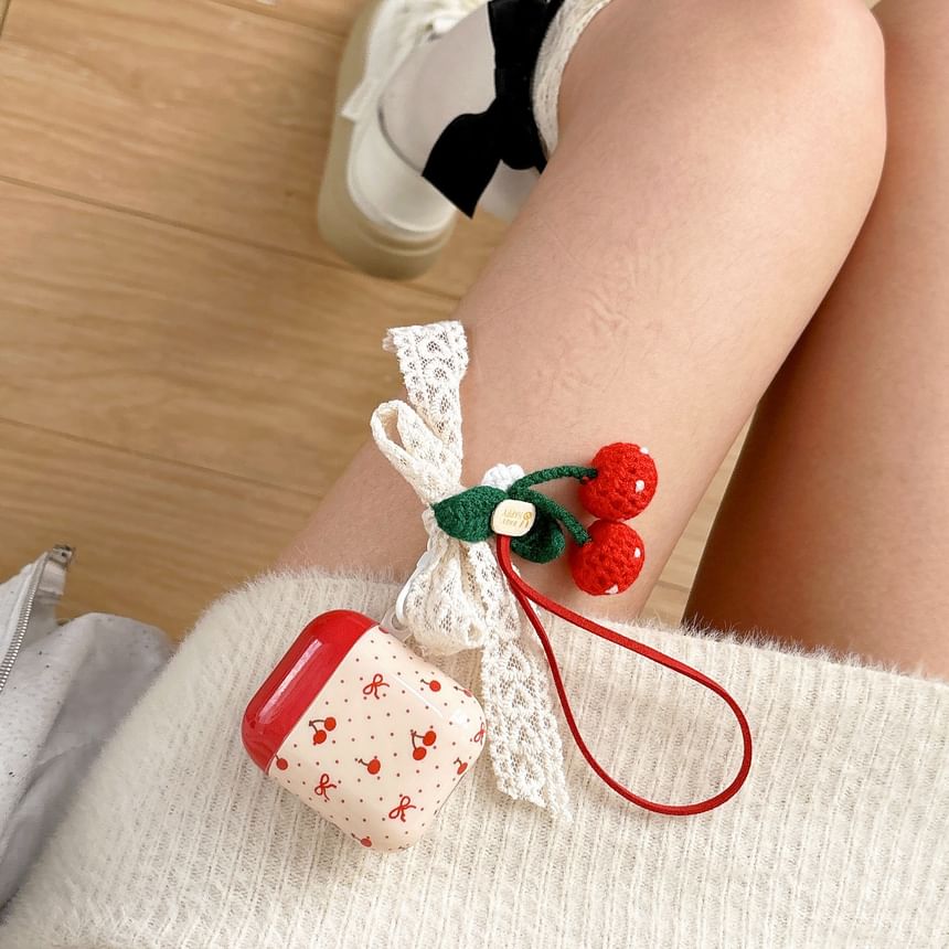 Bow Cherry Lace Charm AirPods / Pro Earphone Case Skin