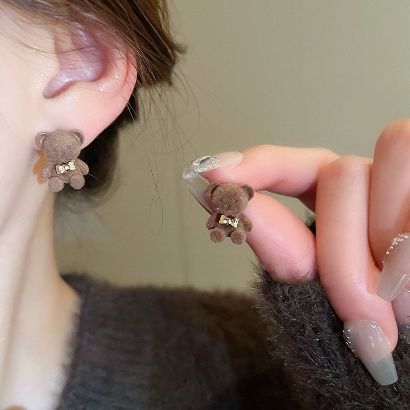 Drop Earring Bow Stud Bear /