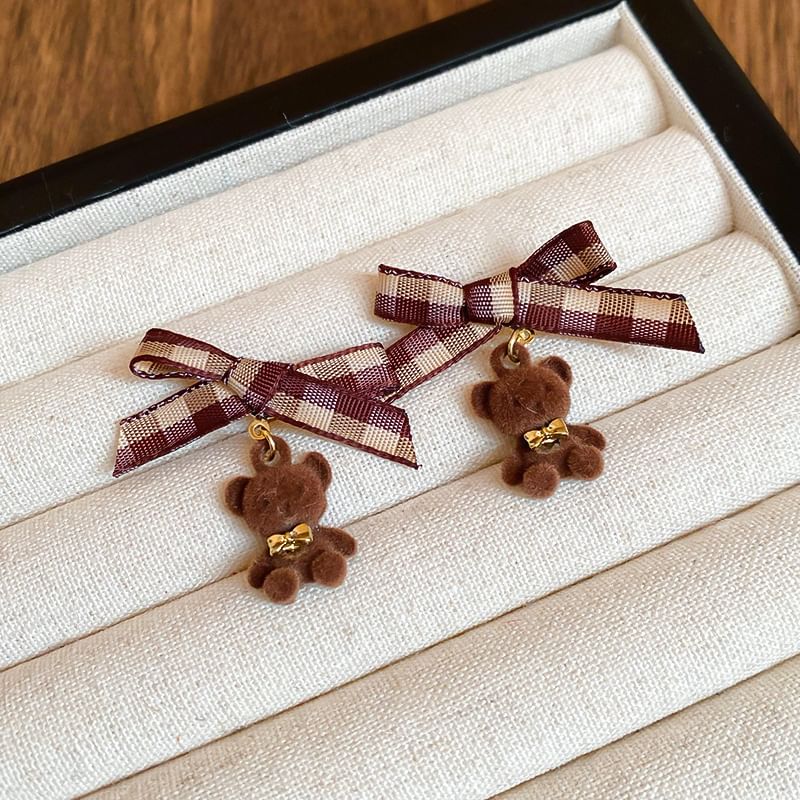Drop Earring Bow Stud Bear /