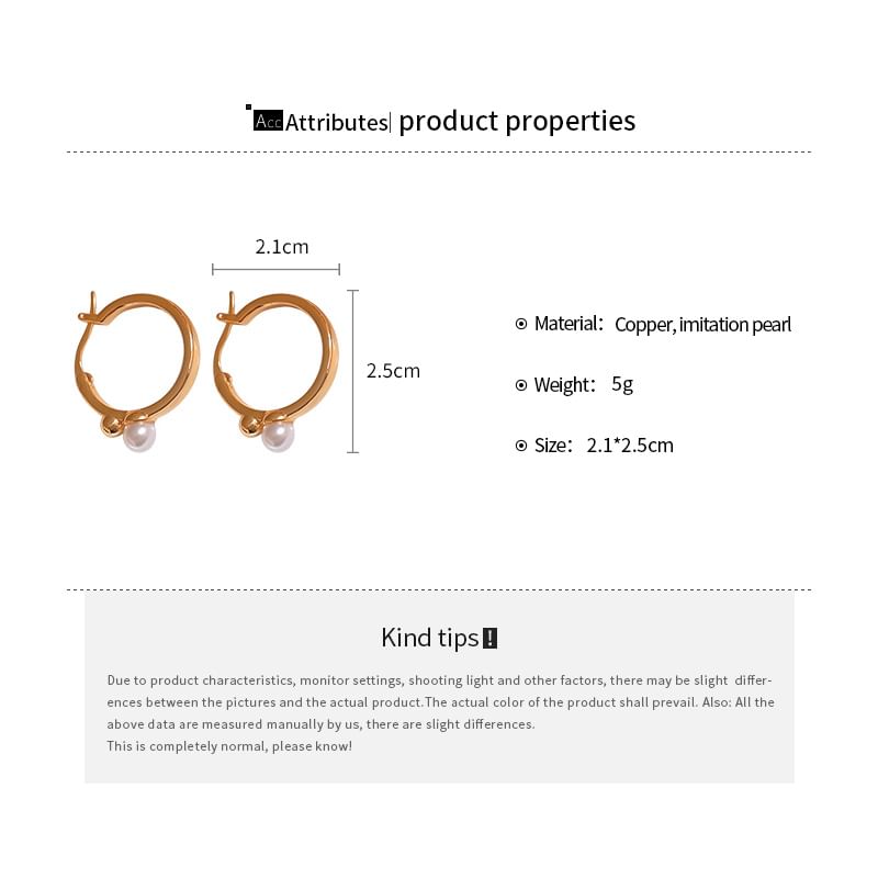 Pearl Earring Faux Hoop