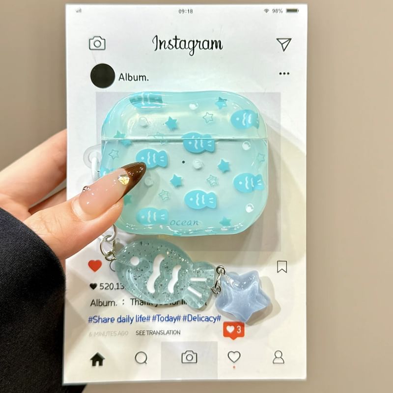 Fish AirPods / Pro Earphone Case Skin with Charm