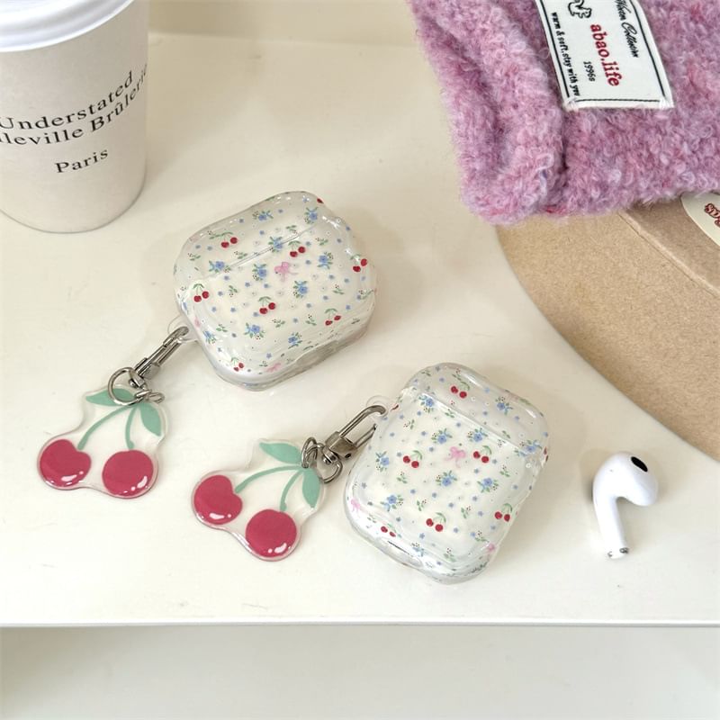 Cherry AirPods / Pro Earphone Case Skin with Charm