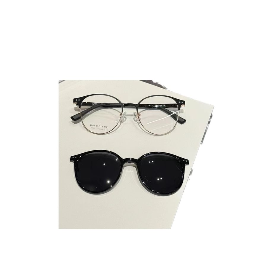 Glasses Clip Sunglasses Metal Round On With