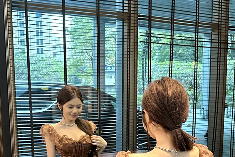 Lace Trim Bustier Top