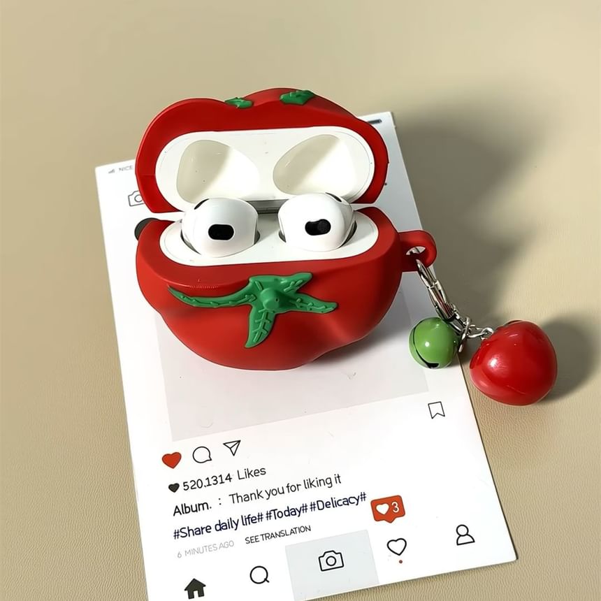 Tomato AirPods / Pro Earphone Case Skin with Charm