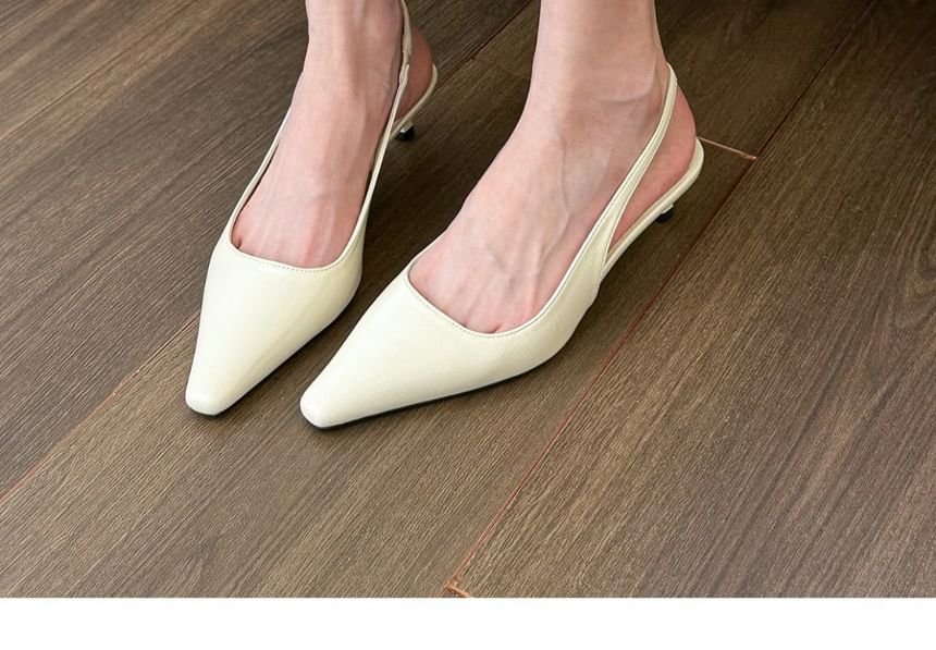 Toe Slingback Kitten Pointed Mules Heel