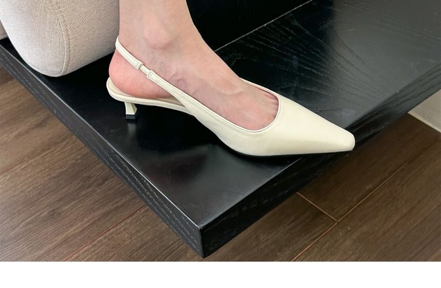 Toe Slingback Kitten Pointed Mules Heel