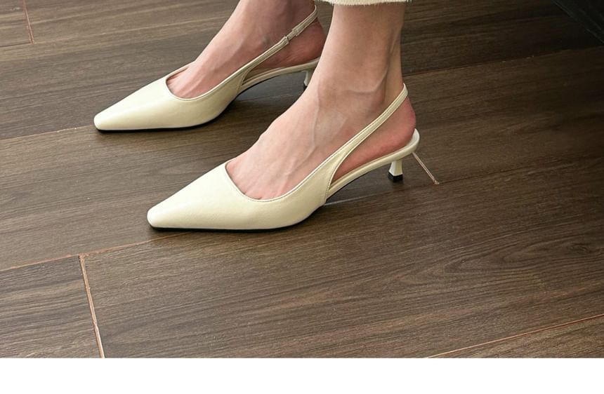 Toe Slingback Kitten Pointed Mules Heel