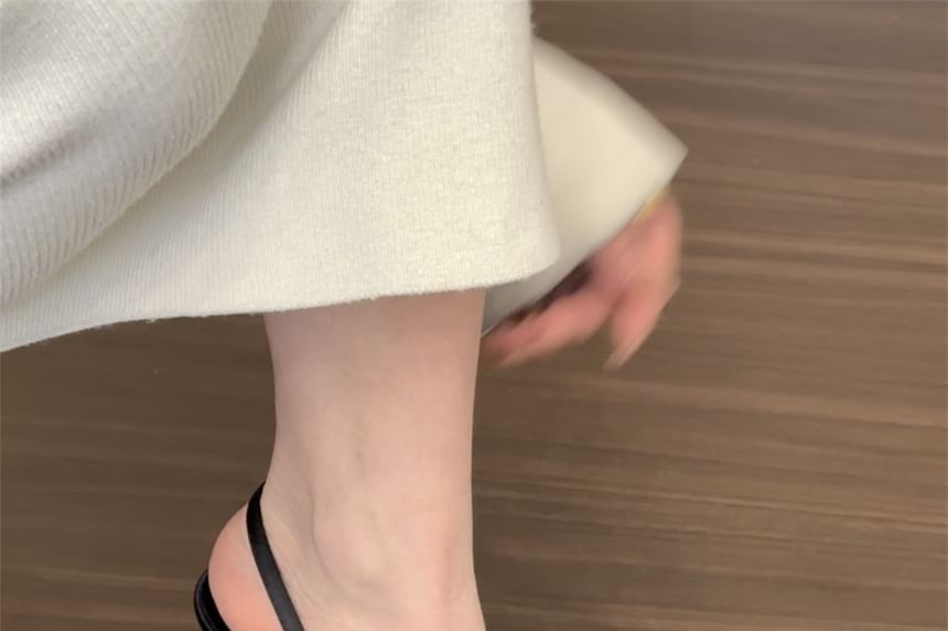 Slingback Pointed Heel High Mules Twist Toe
