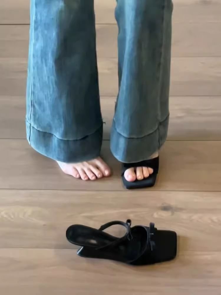 Wedge Sandals Bow Slide Heel