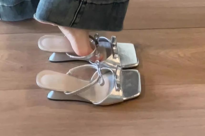 Wedge Sandals Bow Slide Heel