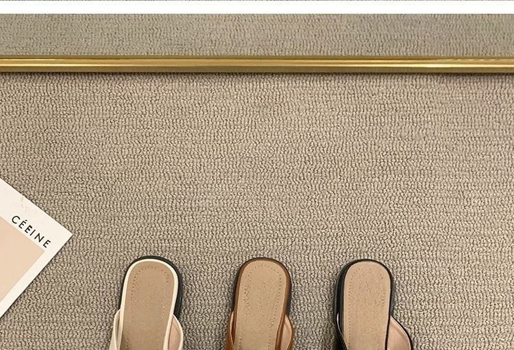 Square Cross Criss Toe Mules
