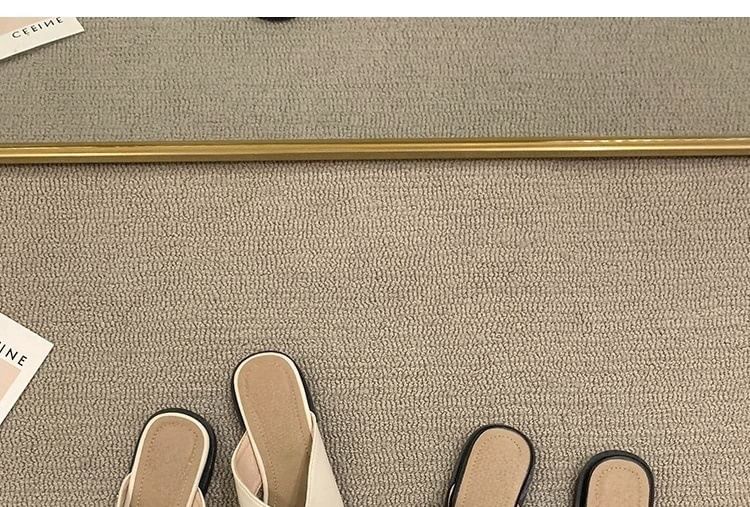 Square Cross Criss Toe Mules