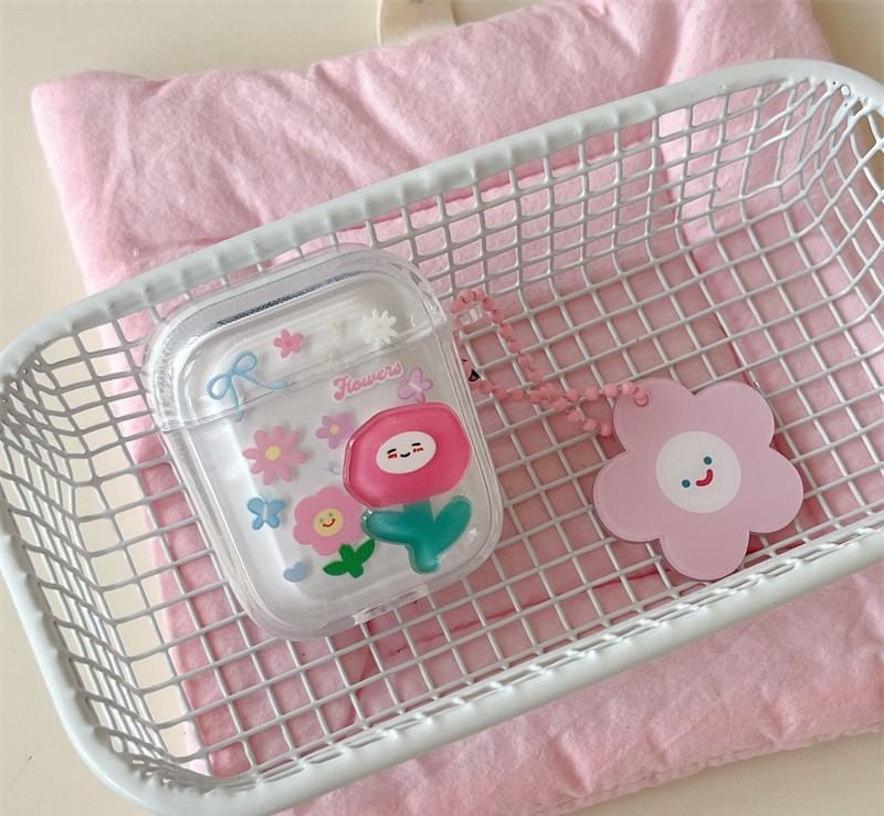 Floral Apple AirPods / Pro Earphone Case Skin with Charm