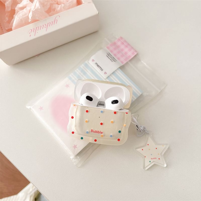 Polka Dot Apple AirPods / Pro Earphone Case Skin with Star Charm