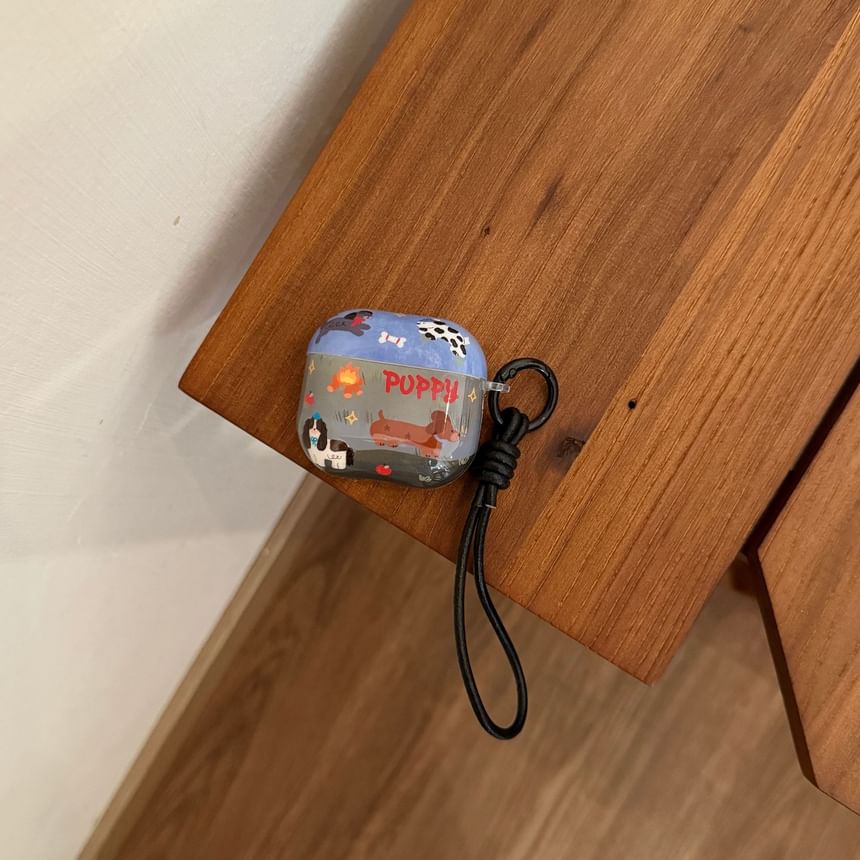 Dog Print AirPods Earphone Case Skin / Strap / Set